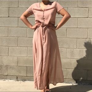 Boohoo // pink maxi dress